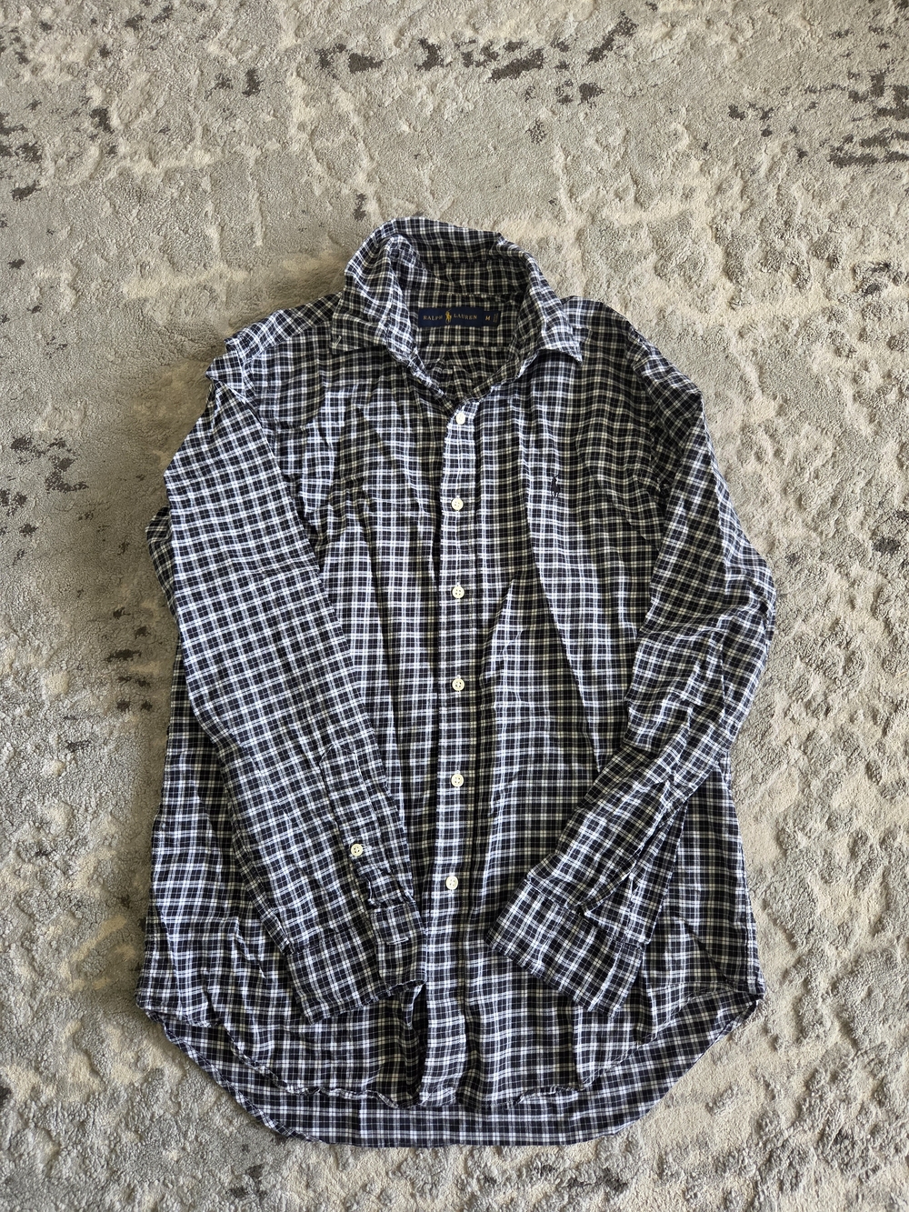 Ralph Lauren Black and White Checked Dress Shirt